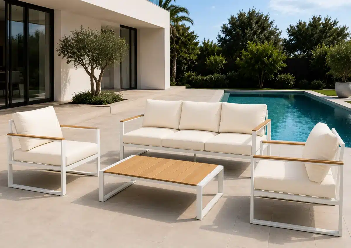 מערכת ישיבה לגינה מאלומיניום 4 חלקים דגם Capri 9010 מבית PLAYA