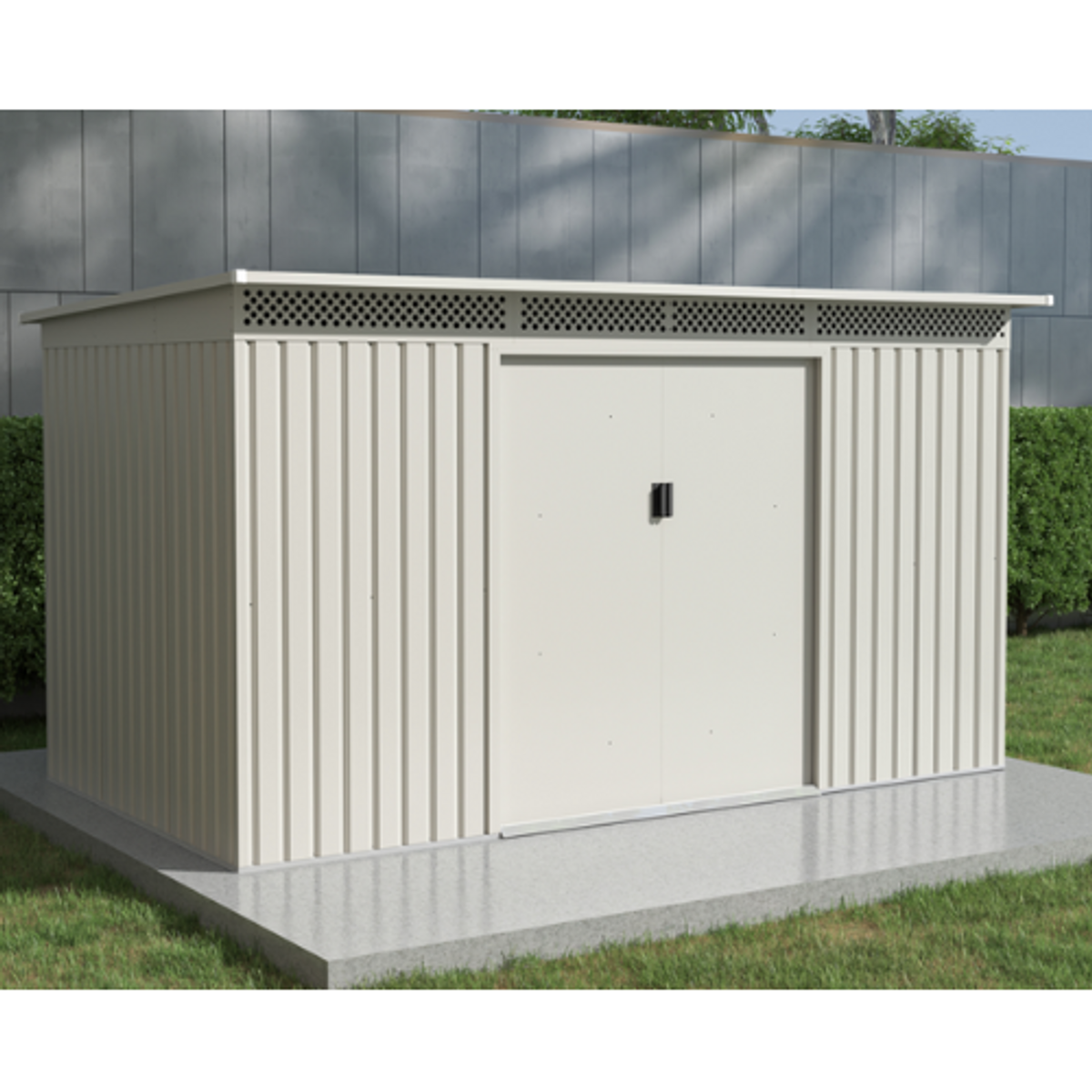 מחסן מתכת 3.43X1.42 דגם Bella C שמנת - Garden Top מחסן מתכת 3.43X1.42 דגם Bella C שמנת - Garden Top