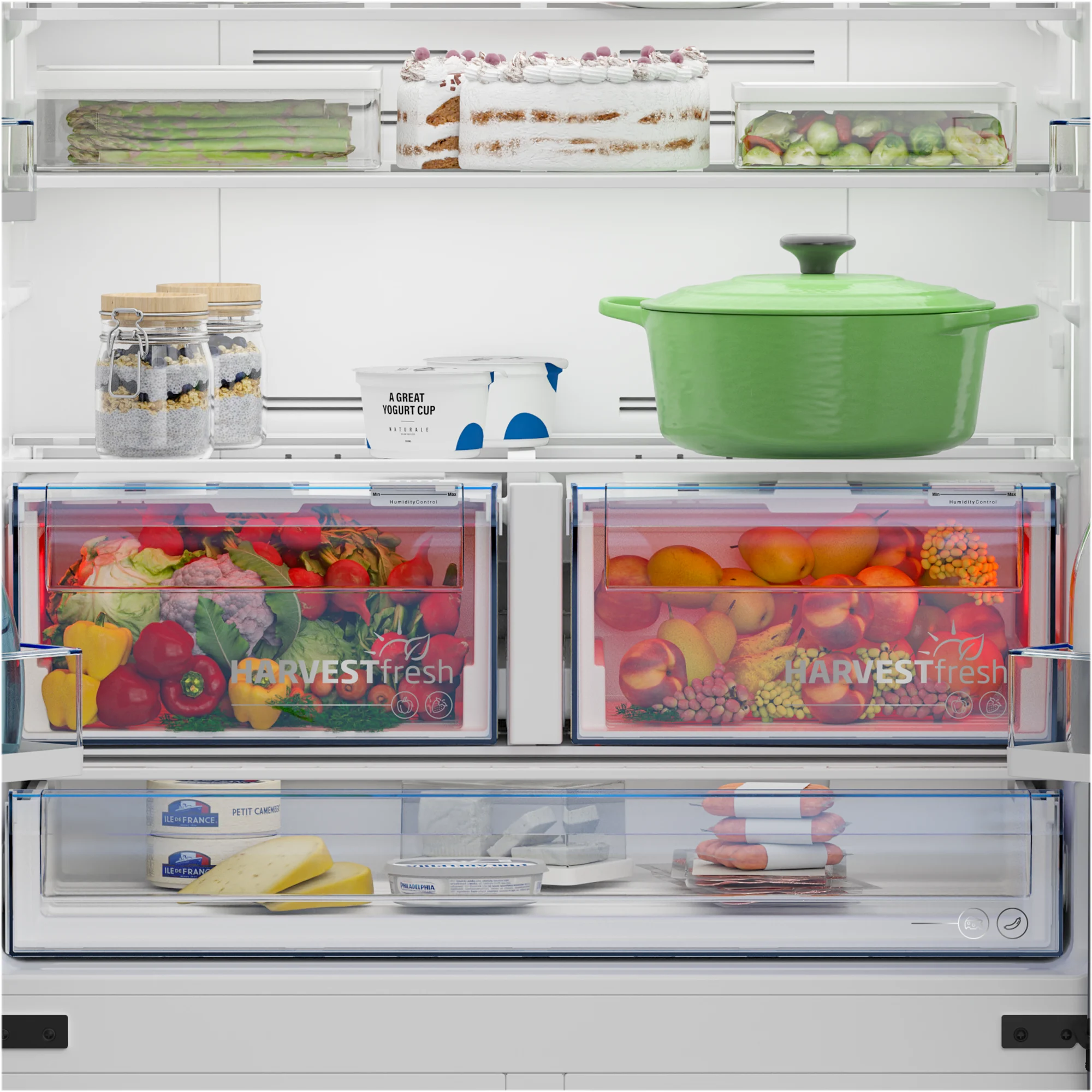מקרר 4 דלתות 572 ליטר דגם GN1406223XP מבית Beko
