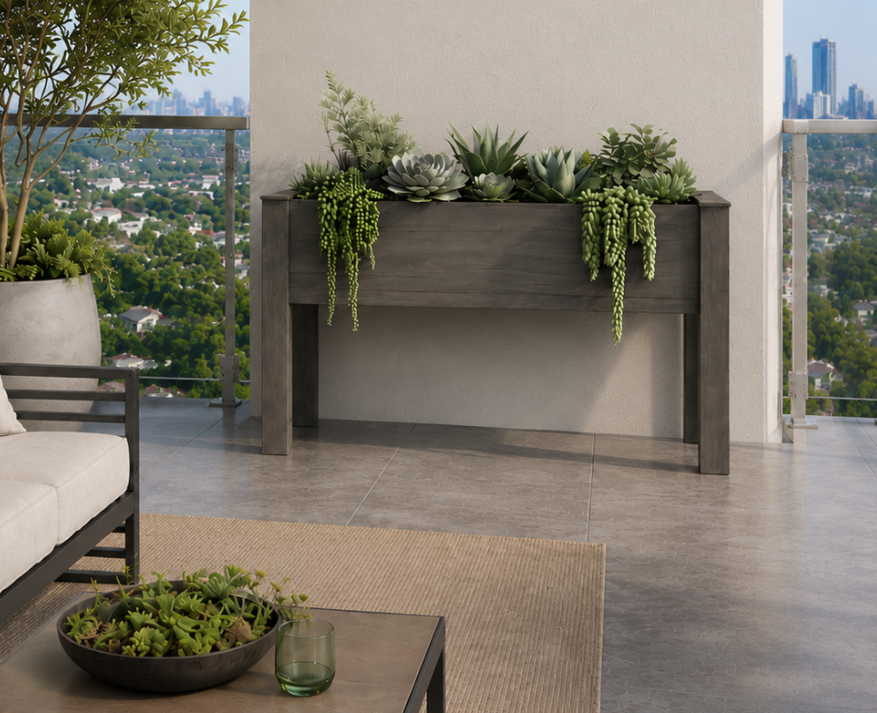 אדנית מוגבהת מעץ מלא דגם רקפת T12475 מבית Garden Top