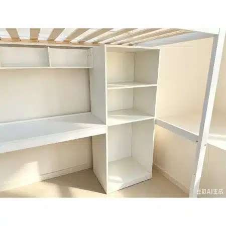 מיטת גלריה לילדים ונוער עם שולחן עבודה, מדפי אחסון ומזרן דגם ACADEMY מבית BRADEX