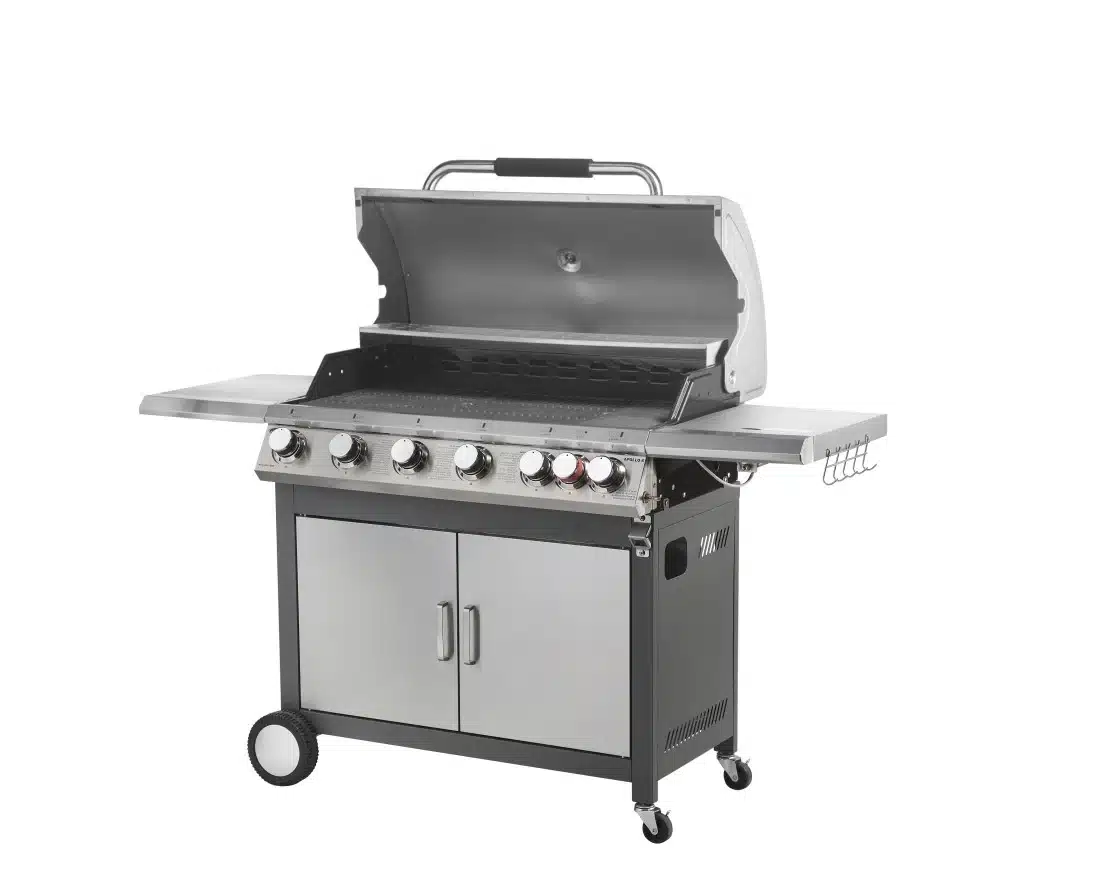 גריל גז מקצועי 6 מבערים עם כירת צד דגם APOLLO 6 מבית AUSTRALIA CHEF
