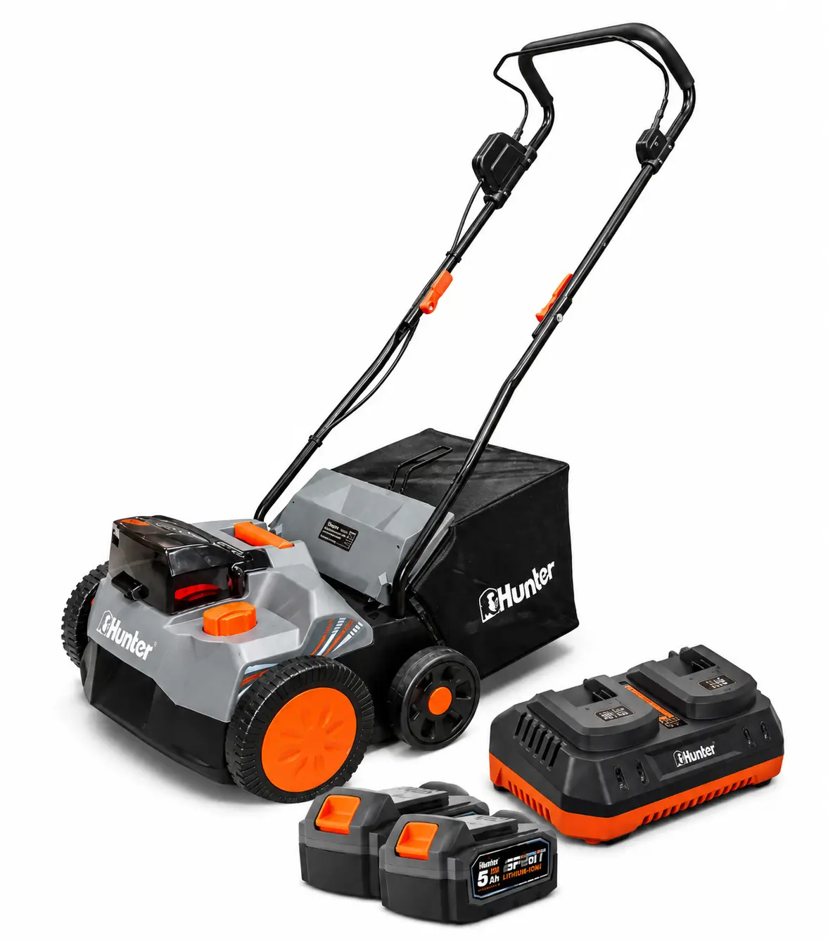 מטאטא ומחדש דשא סינטטי נטען Brushless עם 2 סוללות 4Ah דגם 102910-003 מבית HUNTER