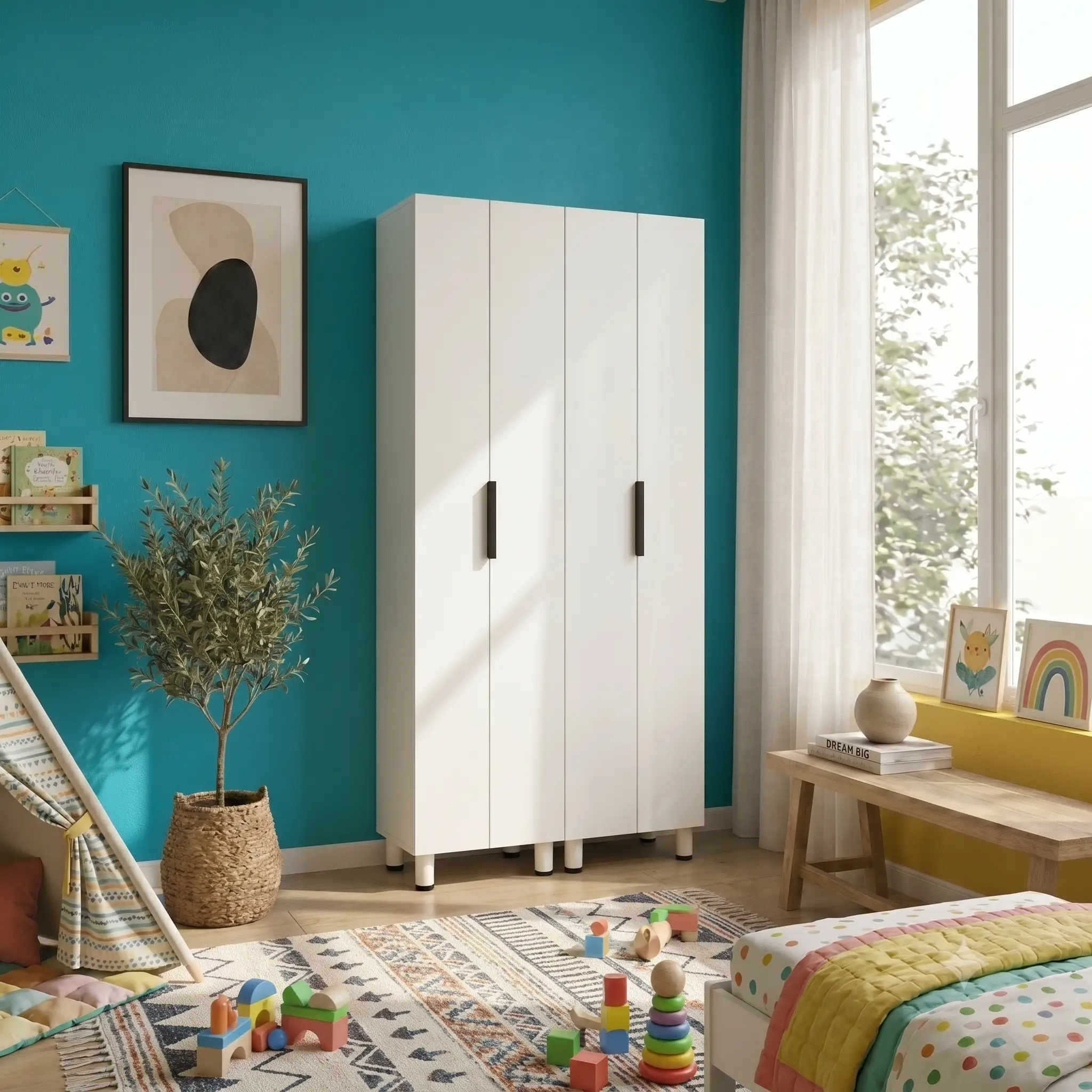 ארון אחסון 4 דלתות 14 מדפים דגם אליה 6101.2 מבית Double