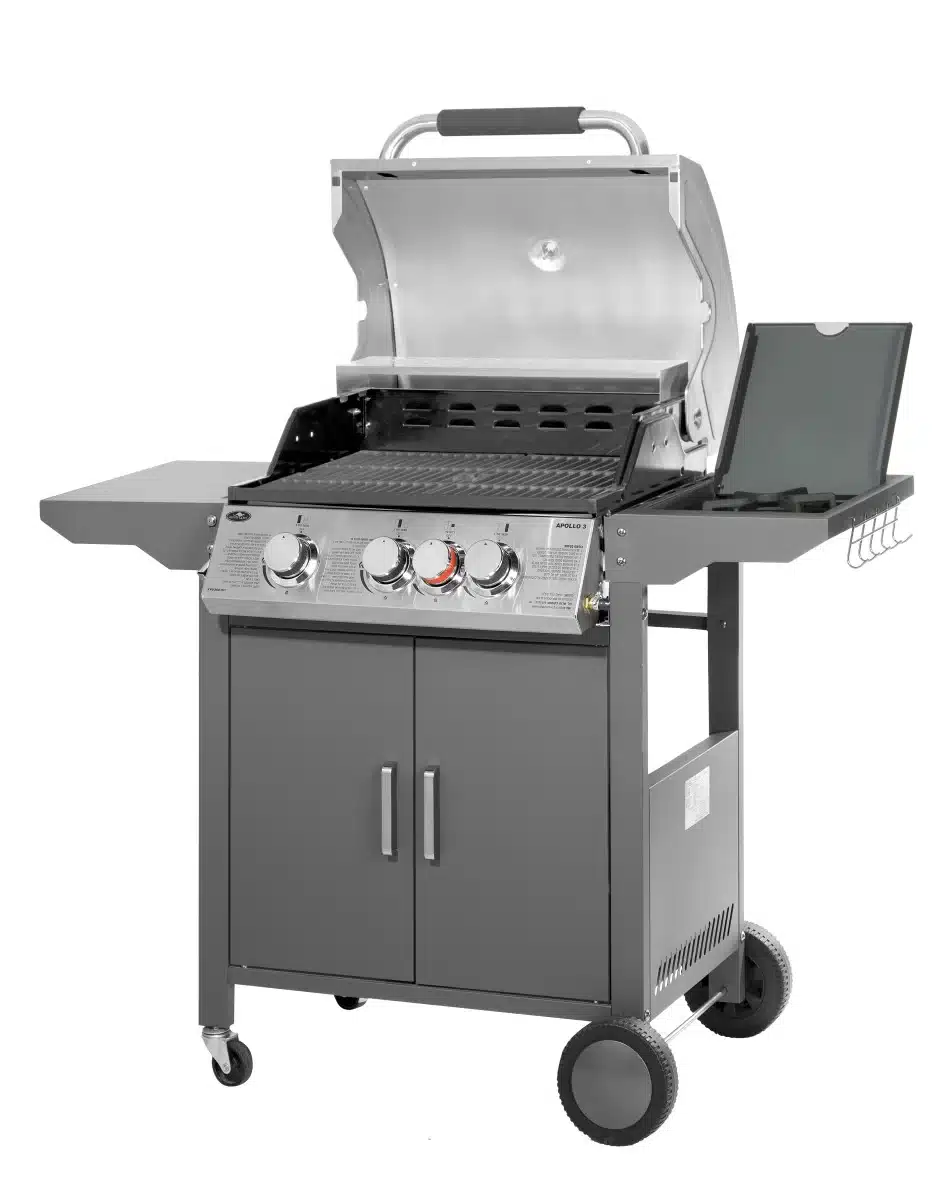 גריל גז 3 מבערים עם כירת צד דגם APOLLO 3 מבית AUSTRALIA CHEF