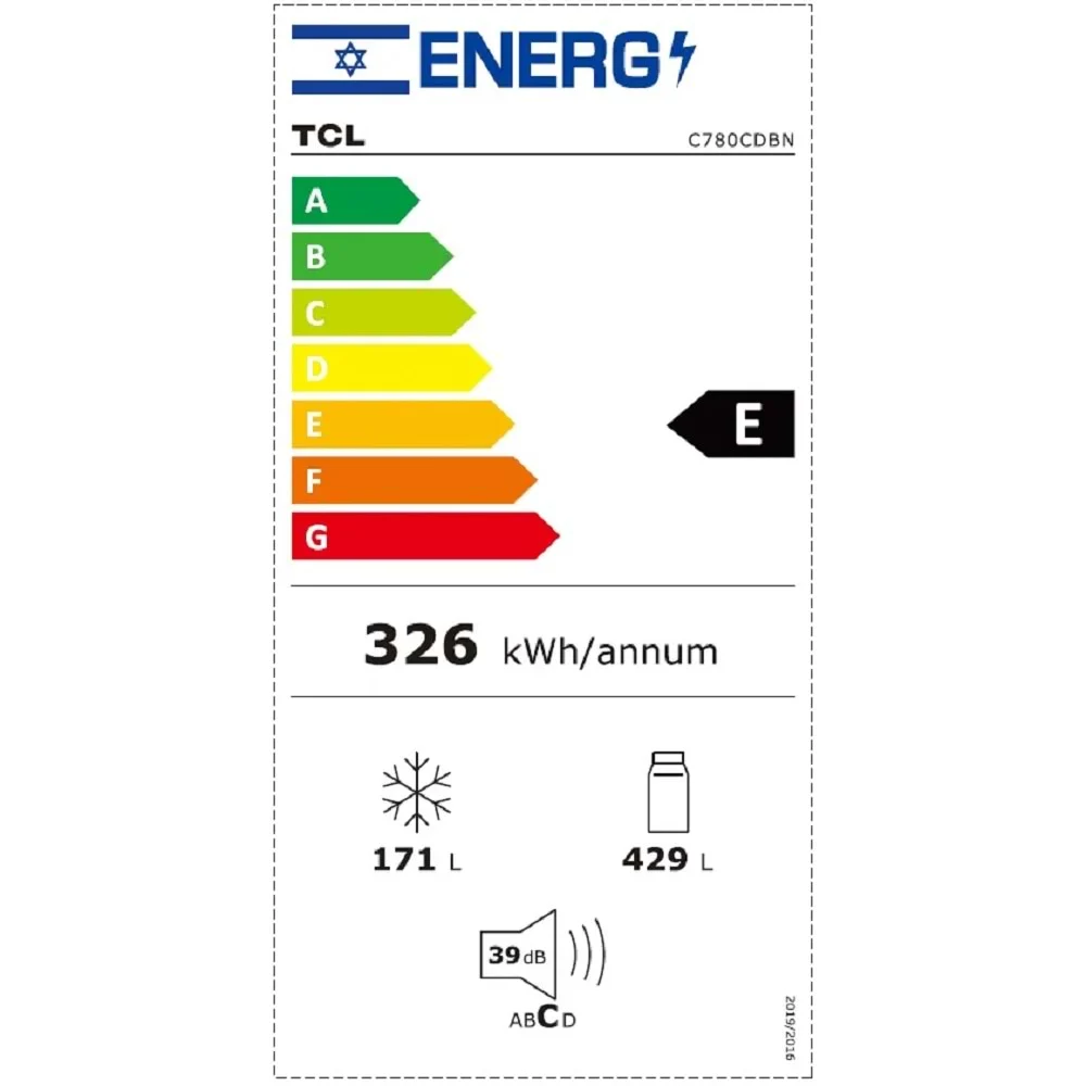מקרר 4 דלתות 600 ליטר דגם C780CD מבית TCL