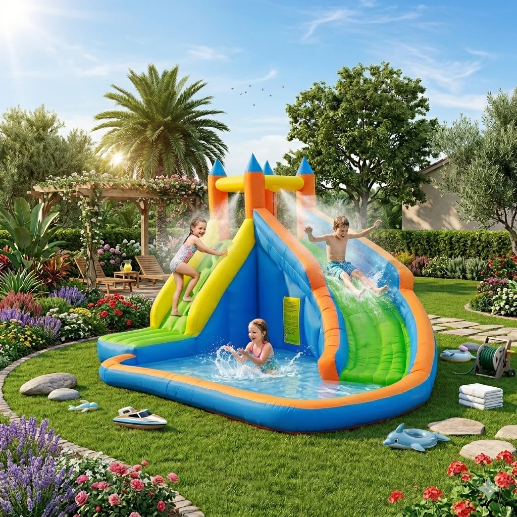 מתקן מים מתנפח עם מגלשה וקיר טיפוס דגם NT-063009 מבית Doctor Dolphin מתקן מים מתנפח עם מגלשה וקיר טיפוס דגם NT-063009 מבית Doctor Dolphin